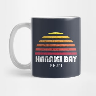 Hanalei Bay Kauai Hawaii Retro Sunset Family Beach Vacation Mug